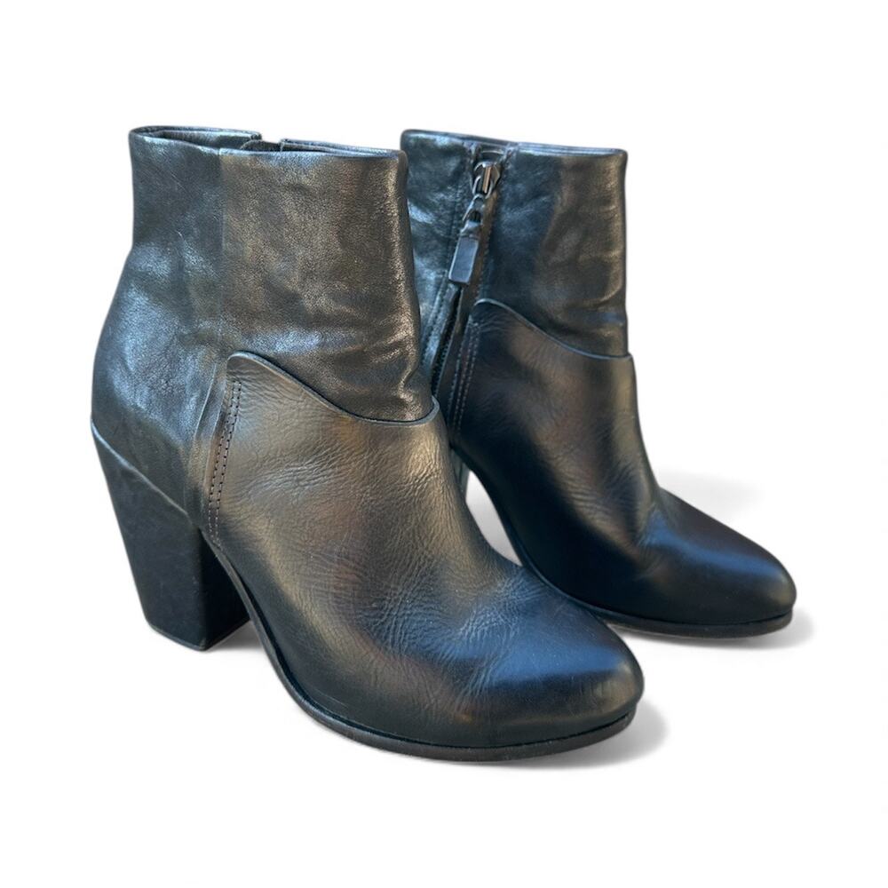 Rag & Bone Kendall Black Leather Bootie size 7.5 ( 37.5)